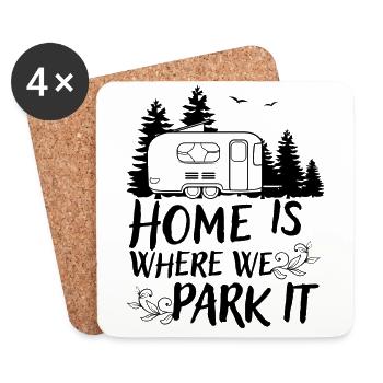 Camper camping camping gift caravan saying - Coasters (set of 4) - white - Front