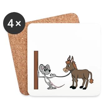 Donkey horse mouse i dont give a funny funny fun ne - Coasters (set of 4) - white - Front