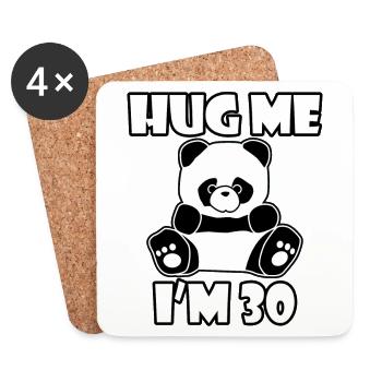 Hug Me I'm 30 T-Shirt Geburtstag Geschenk - Untersetzer (4er-Set) - Weiß - Vorne