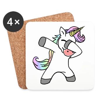 Dab Dance Dabbing Unicorn Dancing Unicorn - Coasters (set of 4) - white - Front