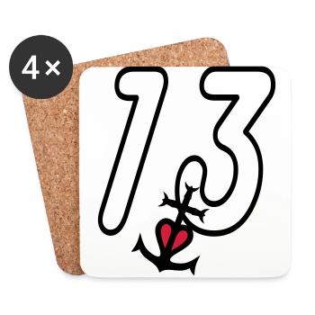 Bouches du Rhône 13 Camargaise Kreuz - Untersetzer (4er-Set) - Weiß - Vorne