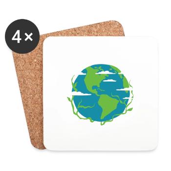 EARTH DAY SHIRT Climate Change Go Green T-shirt - Untersetzer (4er-Set) - Weiß - Vorne