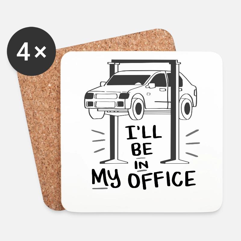 Werkstatt Mechaniker Auto Geschenk - Untersetzer (4er-Set) - Weiß