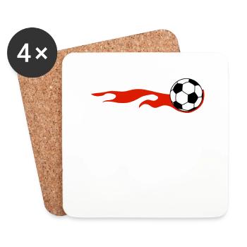 Polen Polska Fussball Flagge Feuer Fan Polnisch - Untersetzer (4er-Set) - Weiß - Vorne