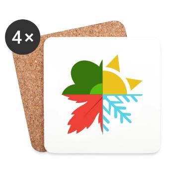 Four Seasons Weather Nature - Coasters (set of 4) - white - Front