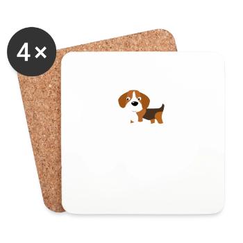 Beagle Girl Hunde Geschenk Lustig Cool Vierbeiner - Untersetzer (4er-Set) - Weiß - Vorne