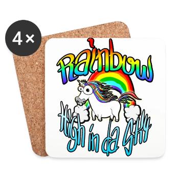 Rainbow high in the sky - Coasters (set of 4) - white - Front