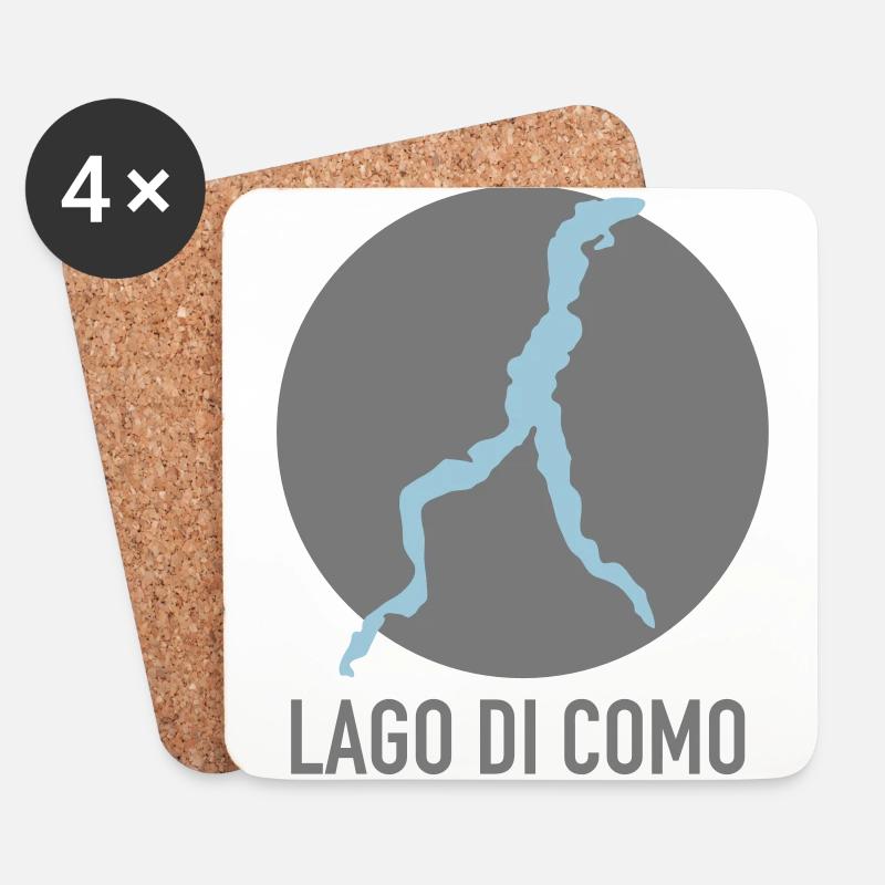 LAGO DI COMO - Comer See - Untersetzer (4er-Set) - Weiß