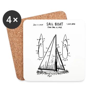 Sailing, sailboat, sailor skipper gift - Coasters (set of 4) - white - Front