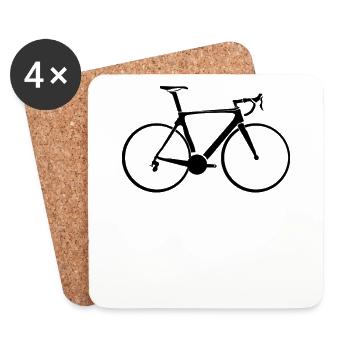 Road bike, bicycle, cyclist gift - Coasters (set of 4) - white - Front