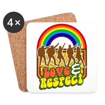 Dance Colorful Rainbow Love And Respect T-Shirt - Coasters (set of 4) - white - Front