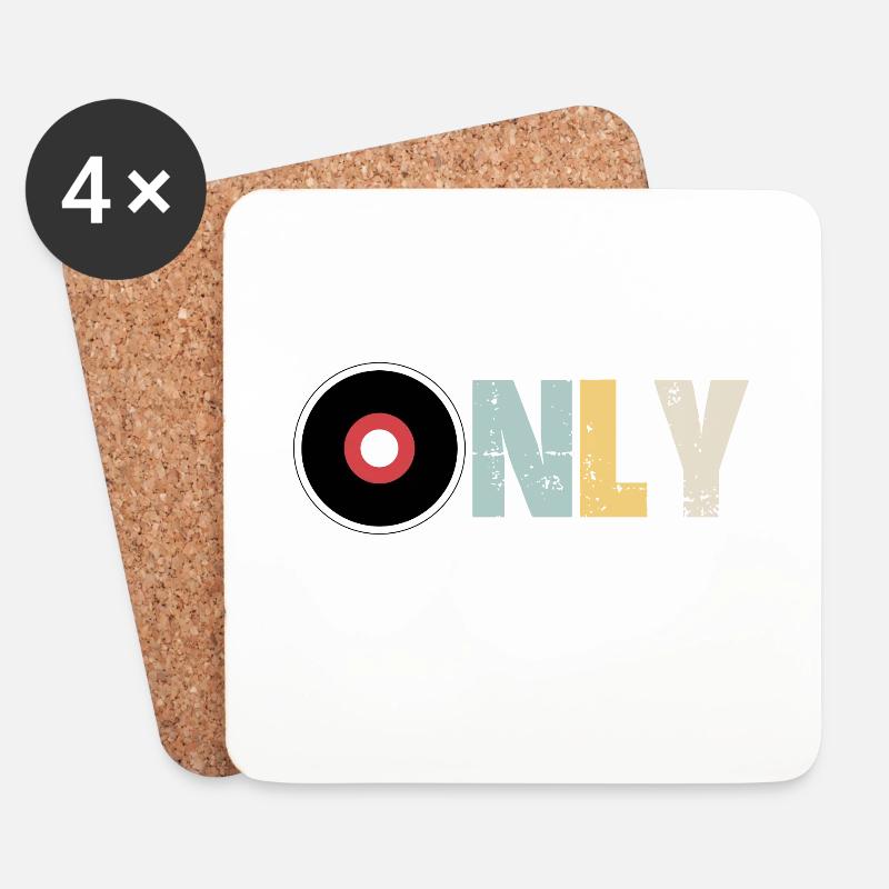 Vinyl Only - Untersetzer (4er-Set) - Weiß
