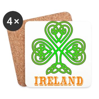 IRELAND - Irlande - Dessous de verre (lot de 4) - blanc - Devant