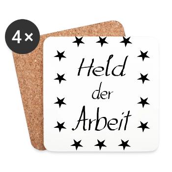 Hero of work - Coasters (set of 4) - white - Front