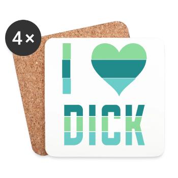 Ich liebe (Herz-) Dick - Untersetzer (4er-Set) - Weiß - Vorne
