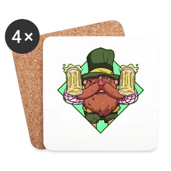 Celtic Beer - Irish Beer - Gift - Coasters (set of 4) - white - Front