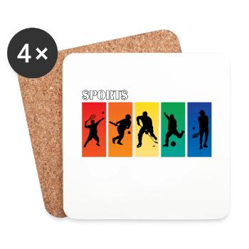 Fan de sport - Dessous de verre (lot de 4) - blanc - Devant