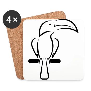 toucan - Coasters (set of 4) - white - Front