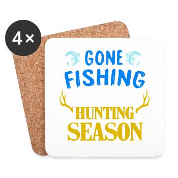 Idée de cadeau de pêche et de chasse - Dessous de verre (lot de 4) - blanc - Devant