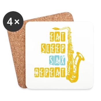 saxophone - Dessous de verre (lot de 4) - blanc - Devant