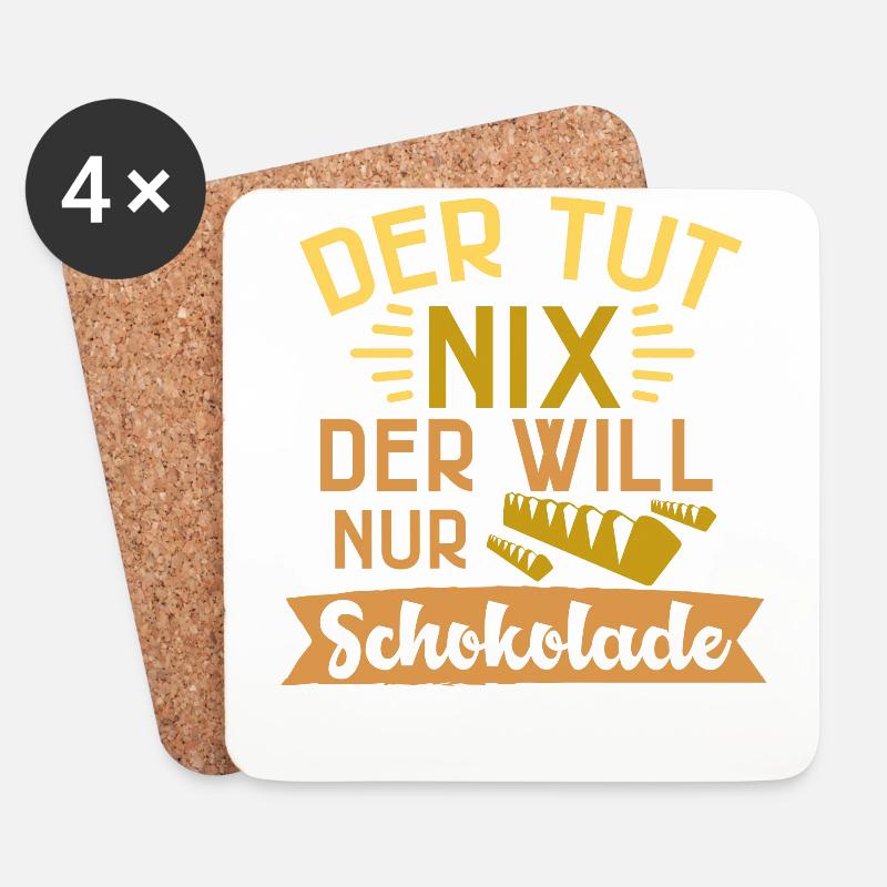 Schokolade - Untersetzer (4er-Set) - Weiß