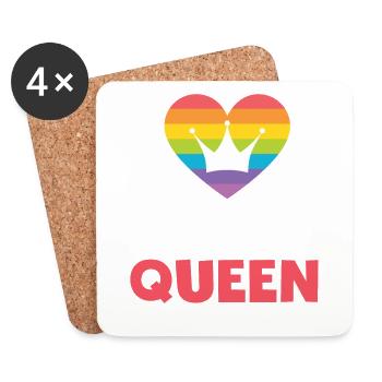 Funny I'm Her Queen T-shirt - Coasters (set of 4) - white - Front