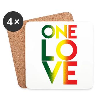 One Love - Dessous de verre (lot de 4) - blanc - Devant