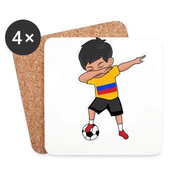 Kolumbien Fußball Fan Geschenk - Untersetzer (4er-Set) - Weiß - Vorne