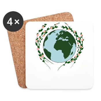 Frieden auf Erden, Peace, Freiheit, Geschenkidee - Untersetzer (4er-Set) - Weiß - Vorne