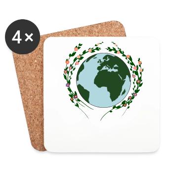 Peace on Earth, Peace, Freedom, Gift Idea - Coasters (set of 4) - white - Front