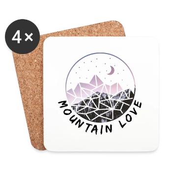 Mountain Love - Montagne & Picstürmer Design - Dessous de verre (lot de 4) - blanc - Devant
