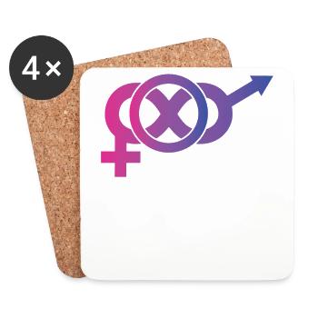 Bisexuell T-Shirt - Bisexuell - Bi - LGBT - CSD - Untersetzer (4er-Set) - Weiß - Vorne