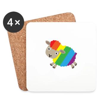 LGBT T-Shirt - Gay - Gay - Lesbian - Fun - Coasters (set of 4) - white - Front