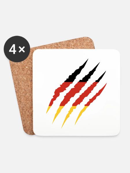 Deutschland - Untersetzer (4er-Set) - Weiß