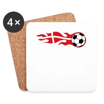 Football Denmark Denmark Danish flag Flag Fan - Coasters (set of 4) - white - Front