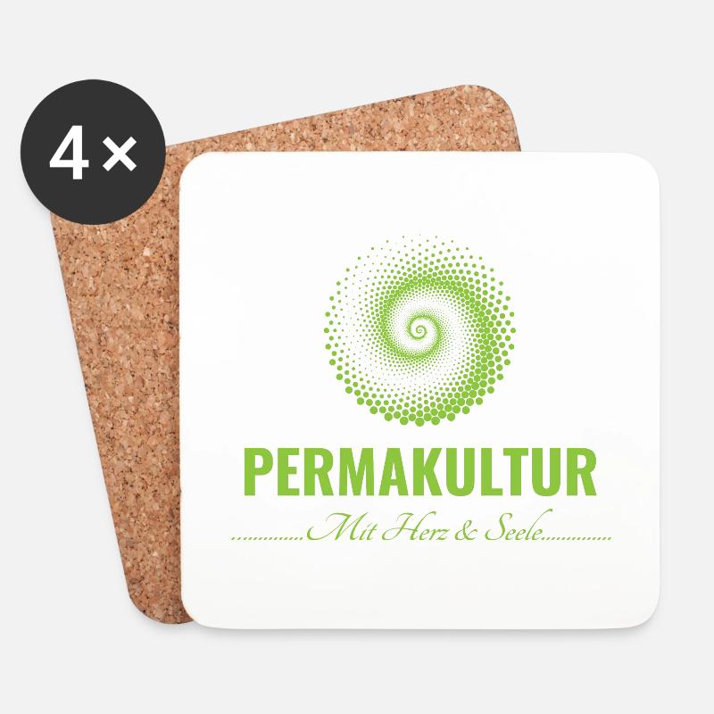 Permakultur Shirt 2.0 - Untersetzer (4er-Set) - Weiß