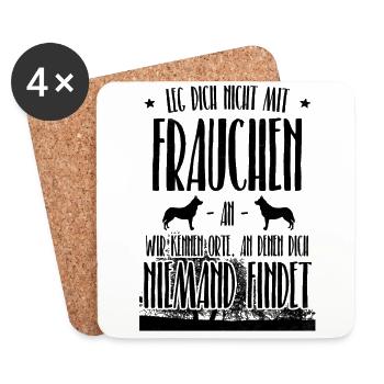 Do not mess with mum, dog mom gift - Coasters (set of 4) - white - Front