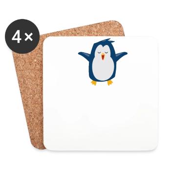 Cute Penguin is My Spirit Animal Funny T-shirt - Coasters (set of 4) - white - Front