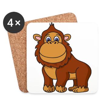 gorilla - Coasters (set of 4) - white - Front