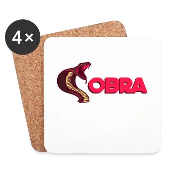 Snake poison animal Cobra Boa Cobra - Coasters (set of 4) - white - Front