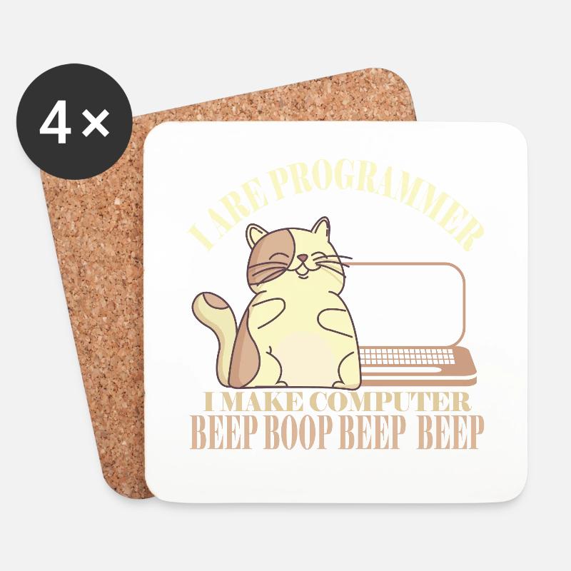 I Are Programmer Shirt Funny Computer Shirt - Coasters (set of 4) - white