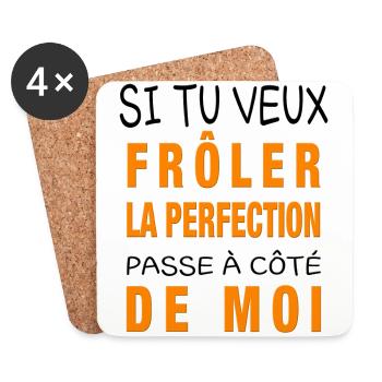 frôler la perfection - Dessous de verre (lot de 4) - blanc - Devant