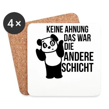 Keine Ahnung das war die andere Schicht Geschenk - Untersetzer (4er-Set) - Weiß - Vorne