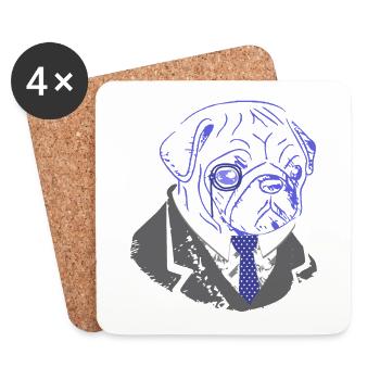 Dogs Professor Dog Dogs Gift - Coasters (set of 4) - white - Front