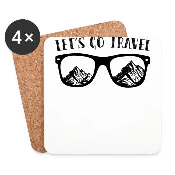 let s go travel - Untersetzer (4er-Set) - Weiß - Vorne