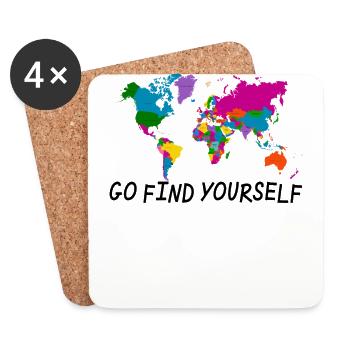 Go find yourself - Untersetzer (4er-Set) - Weiß - Vorne