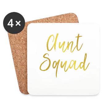 Aunt Squad Shirt Auntie Gift - Untersetzer (4er-Set) - Weiß - Vorne