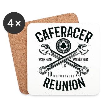 Caferacer Réunion - Dessous de verre (lot de 4) - blanc - Devant