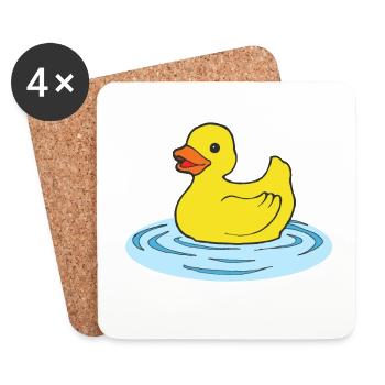 Release the Quackin Quietscheente Badeente Ente - Untersetzer (4er-Set) - Weiß - Vorne
