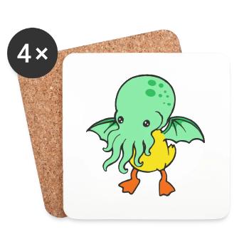 Release the Quackin Kraken Cthulhu Badeente Ente - Untersetzer (4er-Set) - Weiß - Vorne